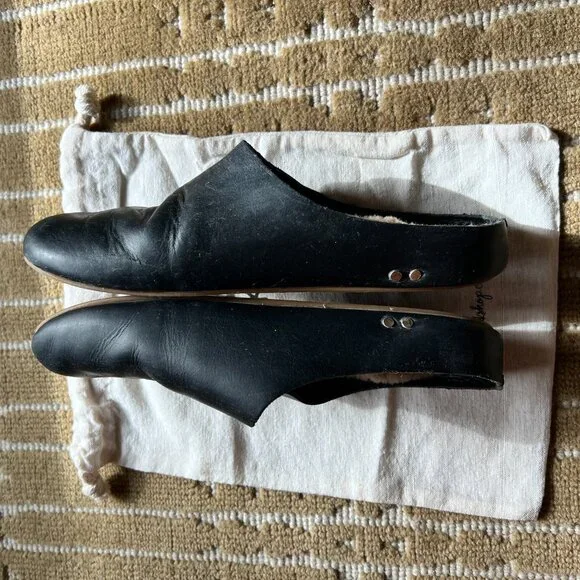 Beek Cardonal Shearling Slip on - Black Leather Size 11 - Picture 5 of 6